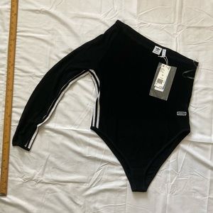 Adidas Black one sleeve bodysuit